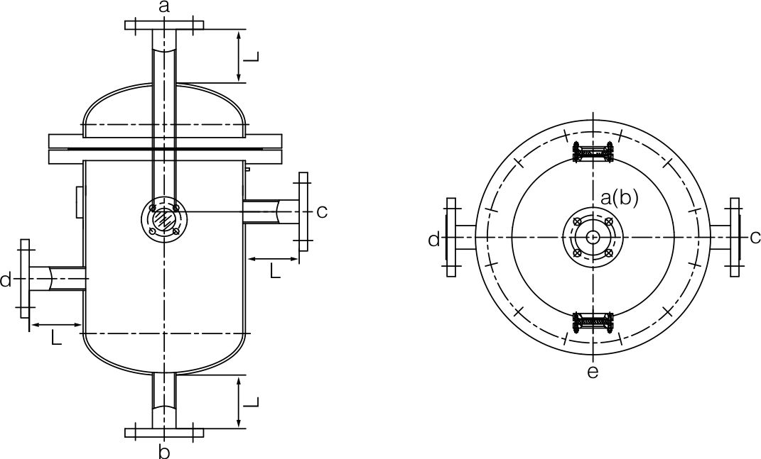 襯氟汽液分離器(圖1)