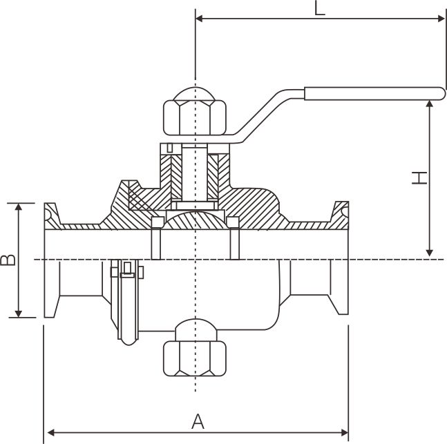 Hygienic grade clamp zero residue ball valve(圖1) Hygienic grade clamp zero residue ball valve(圖1)